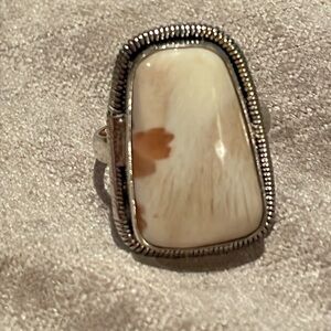 Scolecite Gemstone Sterling Silver Ring 7.25